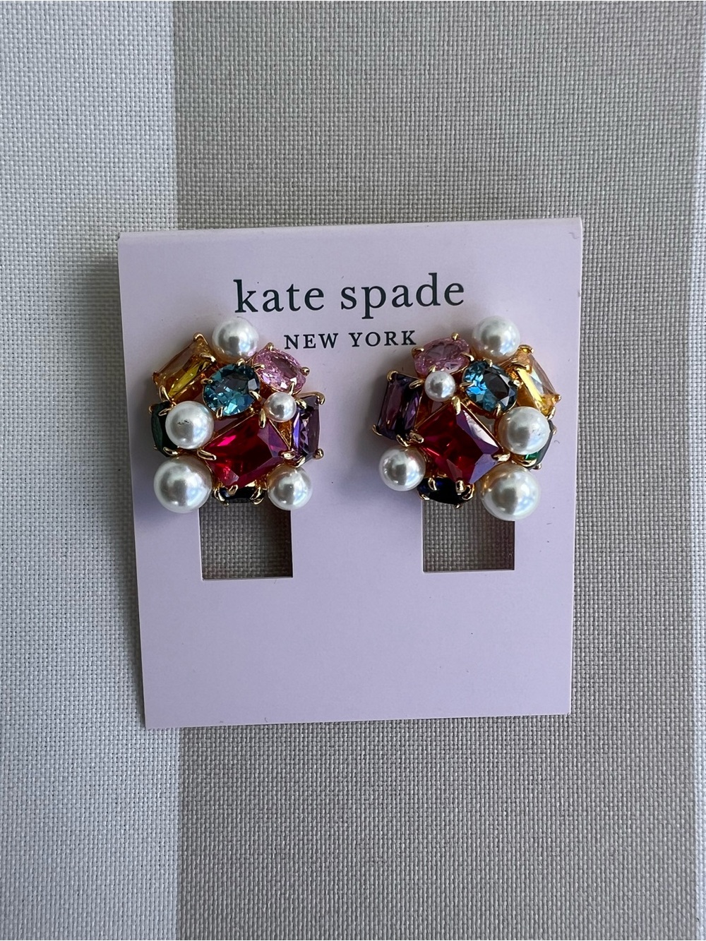 kate spade  Multicolor Cluster Pearl Earrings